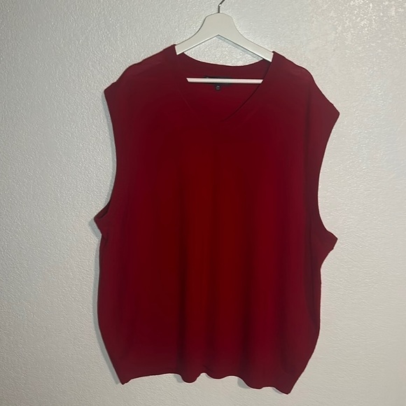 Hart Shaffner Marx Red Extra Fine Merino Wool Sweater Vest Size 3XB - Picture 1 of 7